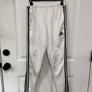 Adidas White Joggers with Black Stripes